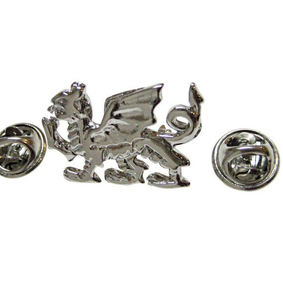 Kiola Designs Silver Toned Textured Welsh Dragon Cufflinks